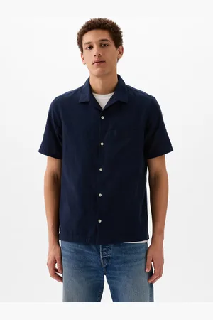 GAP Camicia a maniche corte in lino e cotone, , , Taglia S
