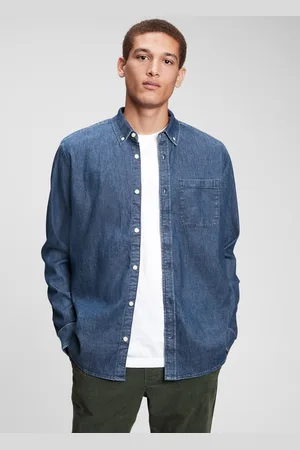 GAP Camicia in denim con tasca, , , Taglia S