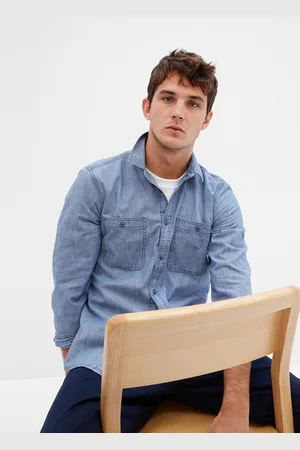 GAP Camicia regular fit in cotone chambray, , , Taglia S