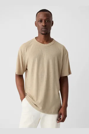 GAP T-shirt girocollo in misto lino, , , Taglia S