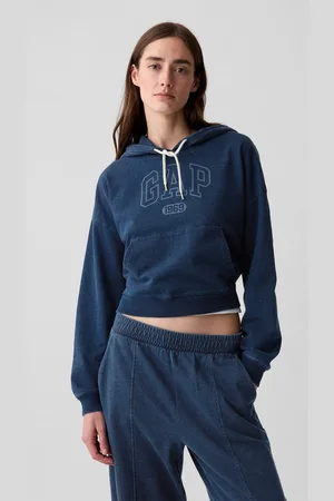 GAP Felpa over cropped in stampa logo, , , Taglia XS
