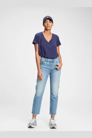 GAP T-shirt in cotone bio con scollo a V, , , Taglia XS
