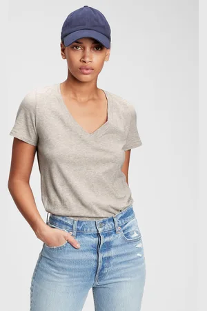 GAP T-shirt melange con scollo a V, , , Taglia XS