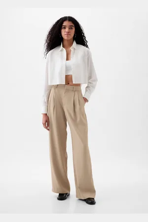 GAP Pantalone wide leg vita alta con pinces, , , Taglia 46