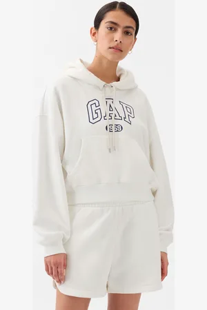 GAP Felpa crop con cappuccio stampa logo, , , Taglia XS