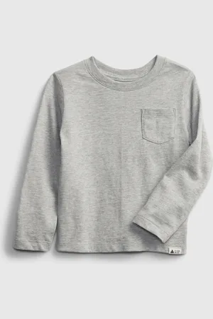 GAP T-shirt a maniche lunghe con taschino, , Taglia 4Y/99-107