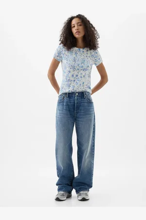 GAP T-shirt floreale con stampa logo, , , Taglia XS