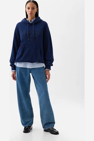 GAP DAP x Felpa in denim con cappuccio e logo, , , Taglia M