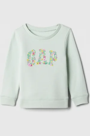 GAP Felpa girocollo con stampa logo floreale, , Taglia 0-3M/46-58