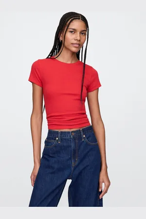 GAP T-shirt slim fit in cotone a costine, , , Taglia S
