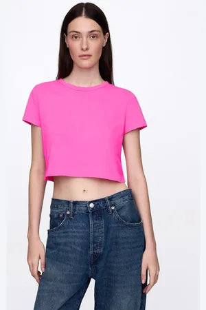 GAP T-shirt cropped rosa in cotone, , , Taglia XS