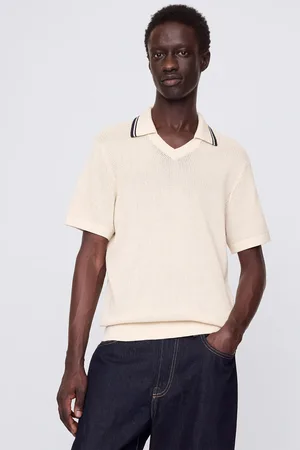 GAP Polo traforata in cotone beige, , , Taglia S