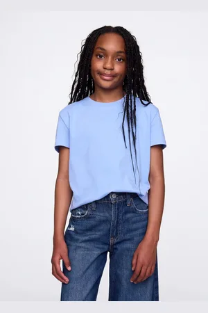 GAP T-shirt azzurra in cotone, Bambina, , Taglia XS