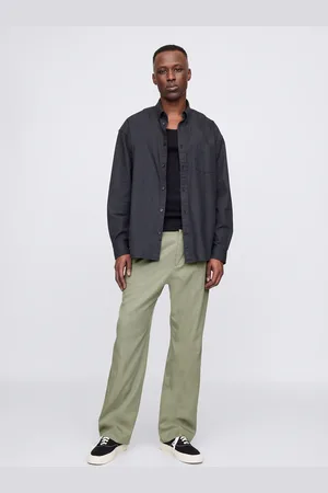 GAP Pantaloni verde a gamba larga in Lyocell e cotone, , , Taglia XS