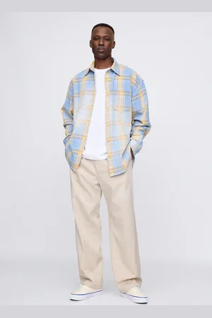 GAP Pantaloni beige a gamba larga in Lyocell e cotone, , , Taglia XS