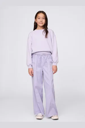 GAP Pantaloni viola a gamba larga con coulisse, Bambina, , Taglia S