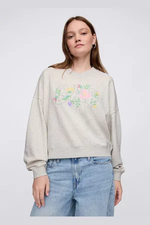 GAP Felpa con ricamo floreale, , , Taglia XL