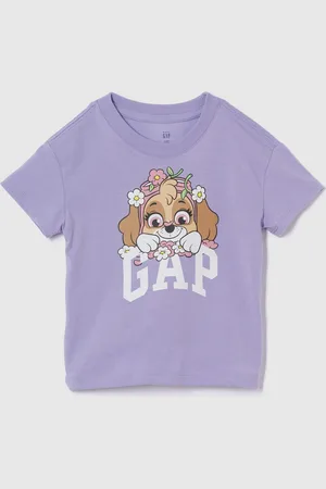 GAP T-shirt viola in cotone con stampa Skye, Bambina, , Taglia 12-18M/74-79