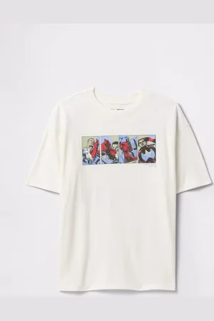 GAP T-shirt bianca in cotone stampa Captain America, Bambino, , Taglia S/114-130
