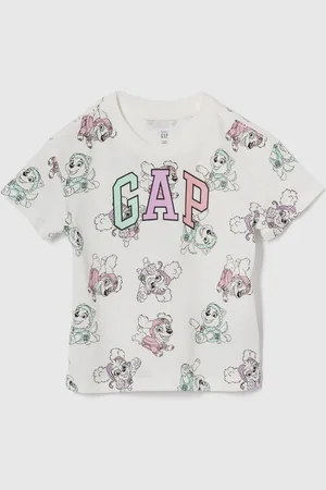 GAP T-shirt bianca in cotone con stampa Paw Patrol, Bambina, , Taglia 12-18M/74-79
