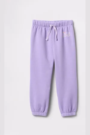 GAP Joggers viola con coulisse e stampa logo, Bambina, , Taglia 6-12M/69-74