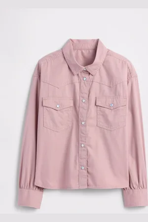 GAP Camicia rosa con tasche a bottone, Bambina, , Taglia XS/99-114