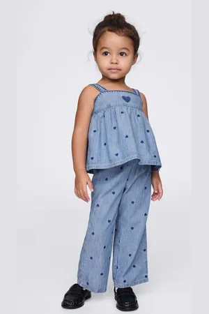 GAP Set chambray con ricamo cuori, , Taglia 12-18M/74-79
