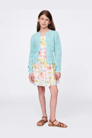 GAP Vestito fantasia floreale in lino e cotone, Bambina, , Taglia S