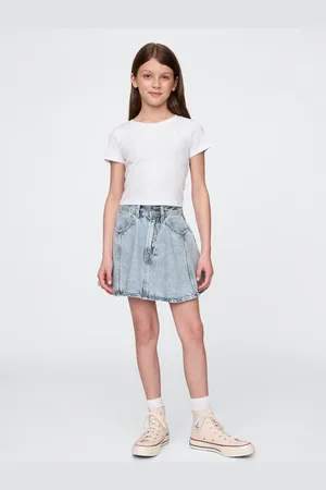 GAP Gonna denim svasata con tasche, Bambina, , Taglia 7Y/124-132