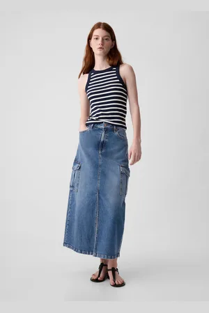 GAP Gonna lunga cargo in denim, , , Taglia 34
