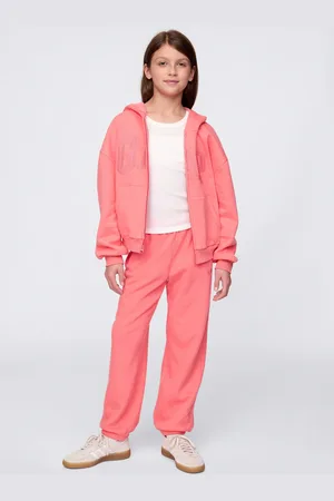 GAP Joggers rosa con profili elasticati e ricamo logo, Bambina, , Taglia XS