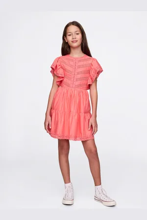 GAP Abito rosa con dettagli sangallo, Bambina, , Taglia S