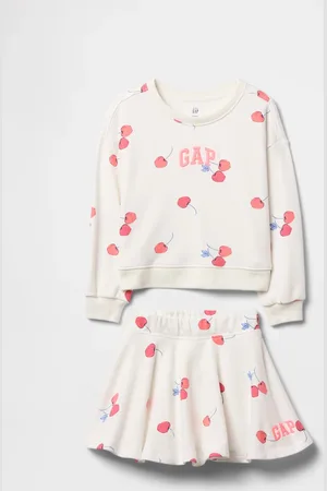 GAP Set felpa e gonna bianco con stampa ciliegie Kids, Bambina, , Taglia 18-24M/79-84