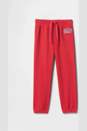 GAP Pantaloni rossi con elastico in misto cotone, Bambino, , Taglia 6-12M/69-74
