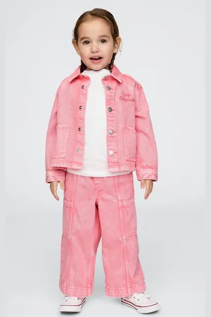 GAP Pantaloni larghi rosa in cotone e Lyocell, Bambina, , Taglia 12-18M/74-79
