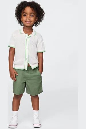 GAP Shorts verde in lino e cotone Kids, Bambino, , Taglia 2Y/84-91