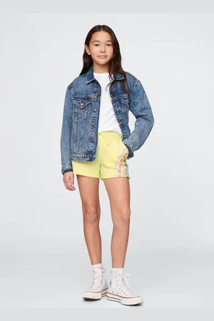 GAP Shorts gialli con dettagli floreali per ragazze, Bambina, , Taglia XS/99-114