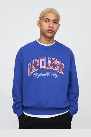 GAP Felpa blu Classic con stampa, , , Taglia S