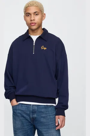 GAP Felpa blu con zip a mezza lunghezza , , , Taglia XS