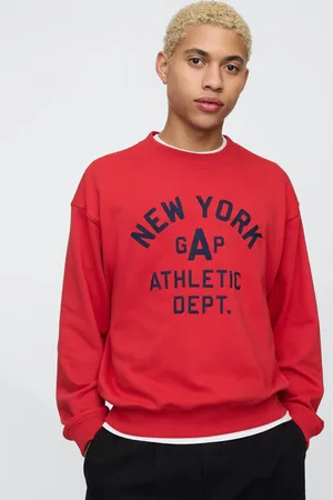GAP Felpa rossa con stampa e New York, , , Taglia XS