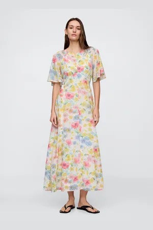 GAP Abito lungo floreale multicolor in misto viscosa e cotone , , , Taglia S