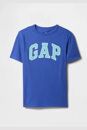 GAP T-shirt blu con logo in cotone, Bambino, , Taglia XS/99-114