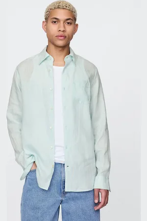 GAP Camicia in lino azzurra , , , Taglia S