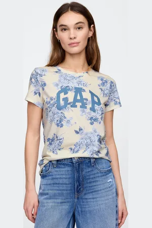 GAP T-shirt a maniche corte con logo e stampa floreale, , , Taglia XS