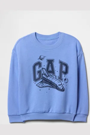GAP Felpa azzurra con stampa e shuttle, Bambino, , Taglia 6-12M/69-74