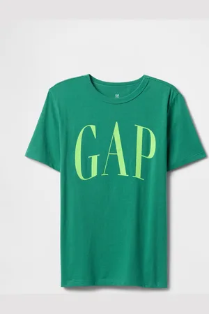 GAP T-shirt verde in puro cotone con logo , Bambino, , Taglia XS/99-114