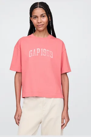 GAP T-shirt rosa a maniche corte in cotone , , , Taglia XS