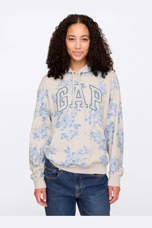 GAP Felpa con cappuccio floreale beige, , , Taglia XS