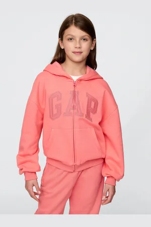 GAP Felpa full zip rosa con logo, Bambina, , Taglia XS