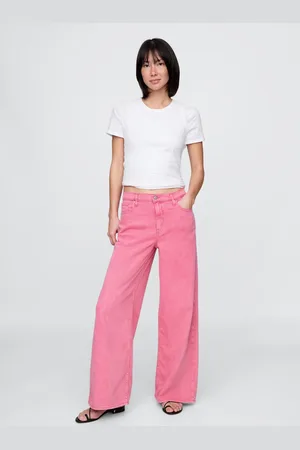 GAP Pantaloni wide leg in denim rosa , , , Taglia 36 REGULAR